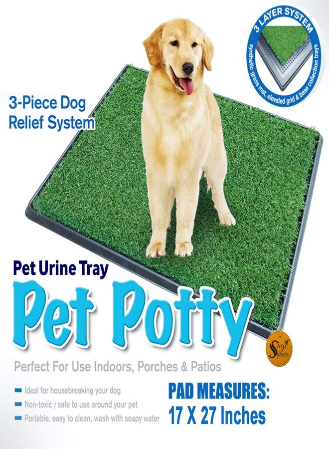 Sage Square Dog Cat Potty Toilet Patch Training Pad for Indoor or Outdoor Use, 3 Pieces Puppy Training Pad Dog Relief System (1 Set of 3 Pieces) - Image 2